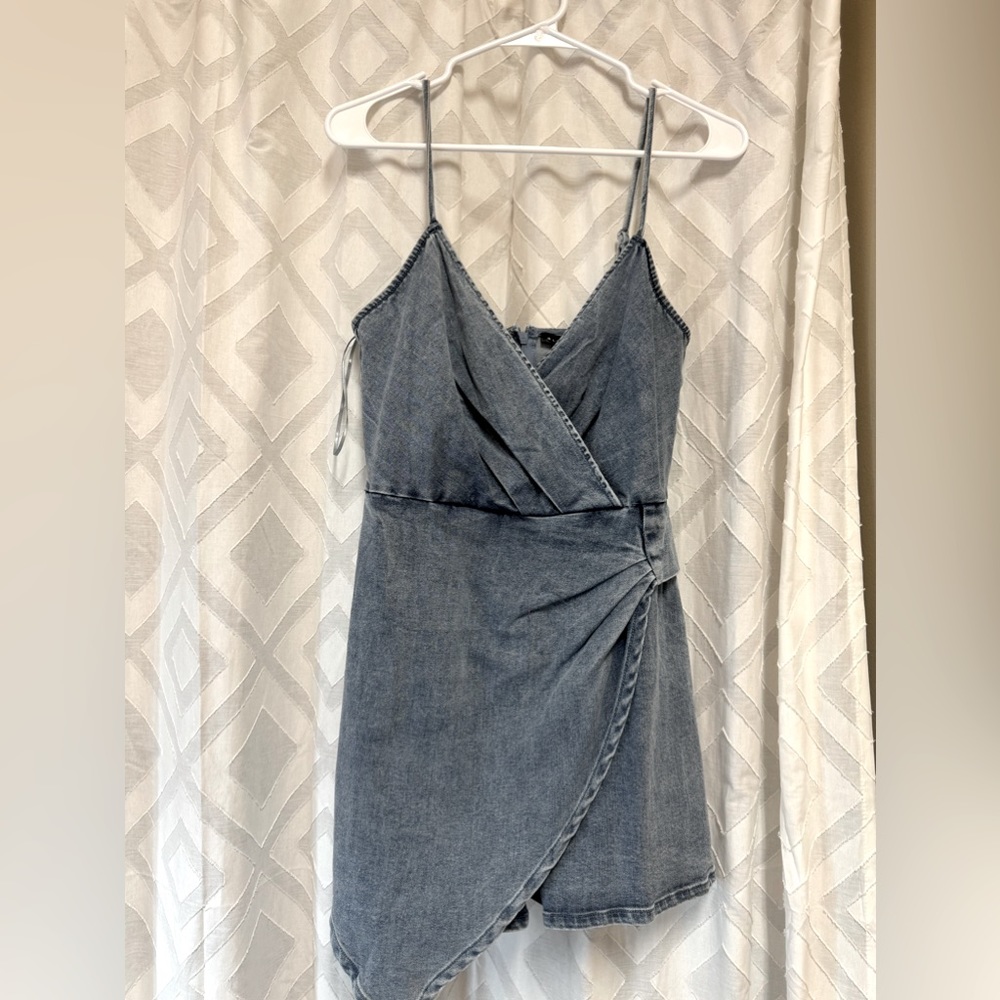 Blue Blush Denim Romper | Size Large